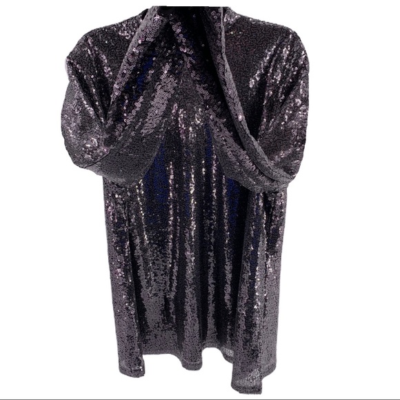 LANE BRYANT SEQUENCE PEWTER PARTY BLOUSE 18W - Picture 4 of 11